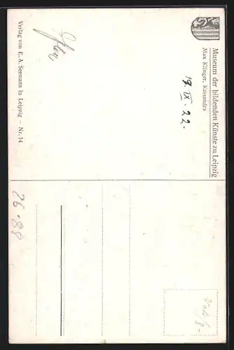 Künstler-AK Max Klinger: Kassandra