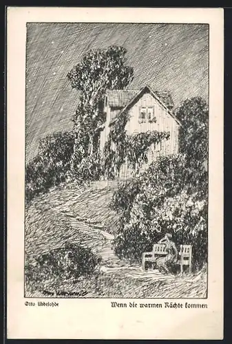 Künstler-AK Otto Ubbelohde: Wenn die warmen Nächte kommen aus der Mappe Deutsche Sehnsucht