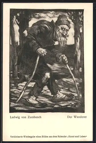 Künstler-AK Ludwig von Zumbusch: Der Wanderer