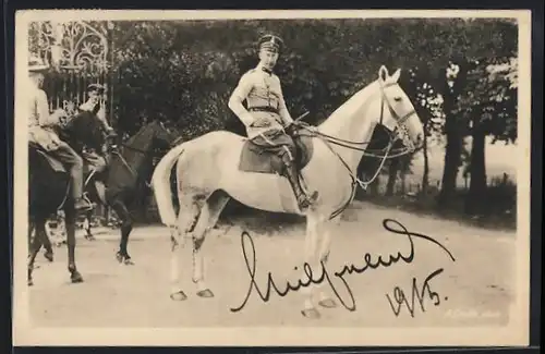 AK Kronprinz Wilhelm von Preussen in Uniform zu Pferd