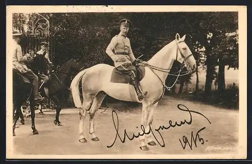 AK Kronprinz Wilhelm von Preussen in Uniform zu Pferd