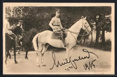 AK Kronprinz Wilhelm von Preussen in Uniform zu Pferd