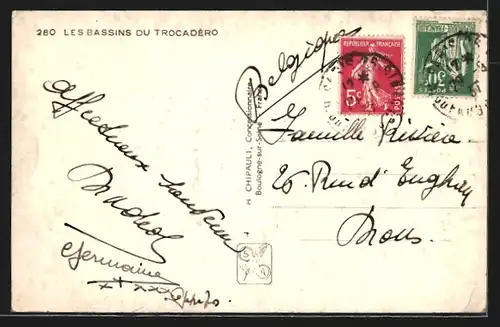 AK Paris, Exposition internationale 1937, les Bassins du Trocadero