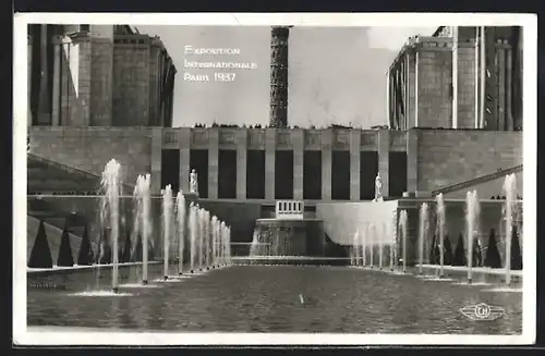 AK Paris, Exposition internationale 1937, Bassins et Fontaines du Trocadero