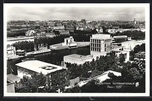 AK Paris, Exposition internationale 1937, Vue D` Ensemble, prise de la Tour Eiffel