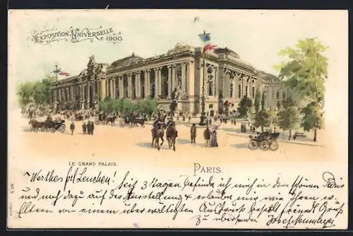 Lithographie Paris, Exposition universelle de 1900, Le Grand Palais