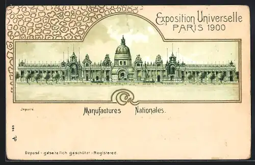 Lithographie Paris, Exposition universelle de 1900, Manufactures Nationales