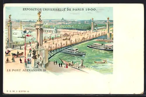 AK Paris, Exposition universelle de 1900, Le Pont Alexandre III.