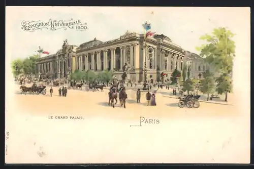 Lithographie Paris, Exposition universelle de 1900, Le Grand Palais