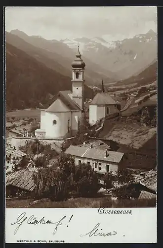 AK Gossensass, Kirche mit Umgebung