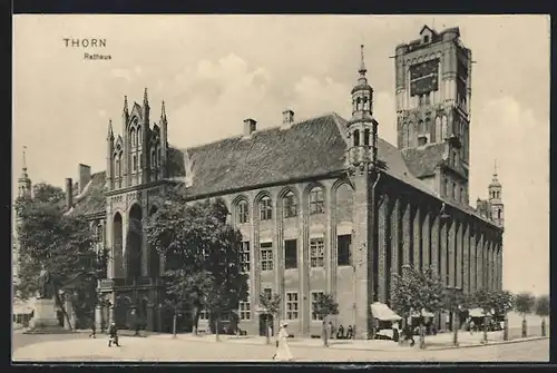 AK Thorn / Torun, Blick auf das Rathaus