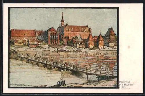 Künstler-AK Marienburg / Malbork, Die Marienburg