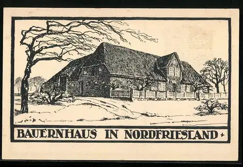 AK Dänemark, Bauernhaus in Nordfriesland