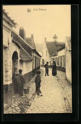 AK Oud Pitthem, Gasse mit Anwohnern