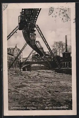 AK Barmen, Schwebebahn an der Schillerbrücke