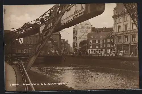 AK Barmen, Schwebebahn a. d. Wertherstrasse