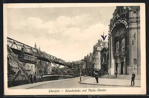 AK Elberfeld, Schwebebahn und Thalia-Theater