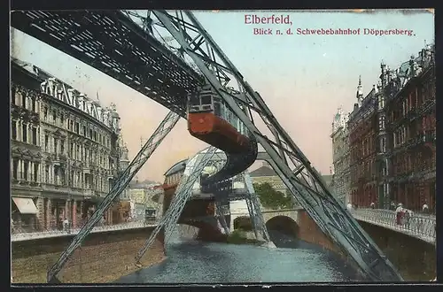 AK Elberfeld, Blick n. d. Schwebebahnhof Döppersberg