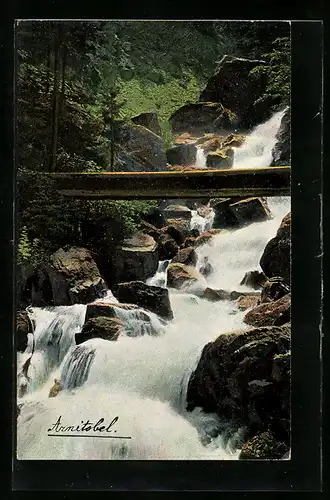 AK Arnitobel bei Engelberg, am Wasserfall