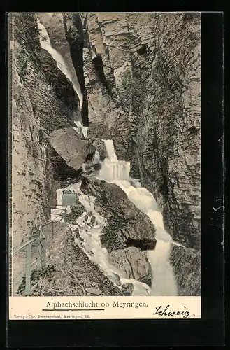 AK Alpbachschlucht ob Meyringen, am Wasserfall
