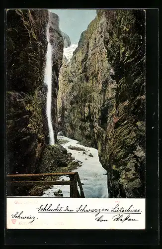 AK Grindelwald, Wasserfall an der Lütschineschlucht