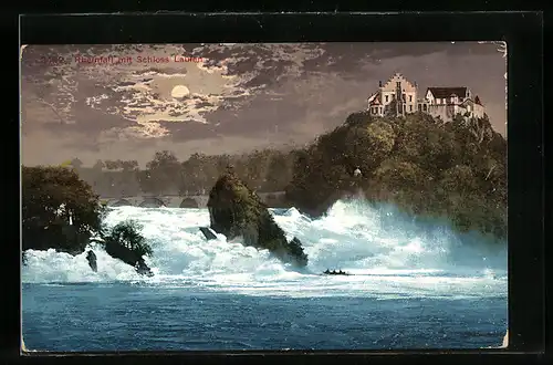 AK Schaffhausen, Rheinfall mit Schloss Laufen