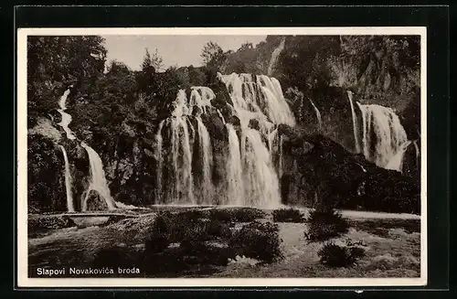 AK Plitvicer Seen, Blick auf die Wasserfälle