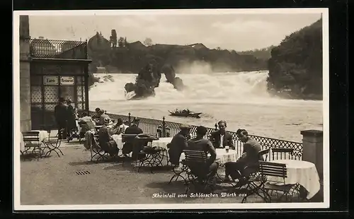 AK Schaffhausen, Rheinfall vom Schlösschen Wörth aus gesehen