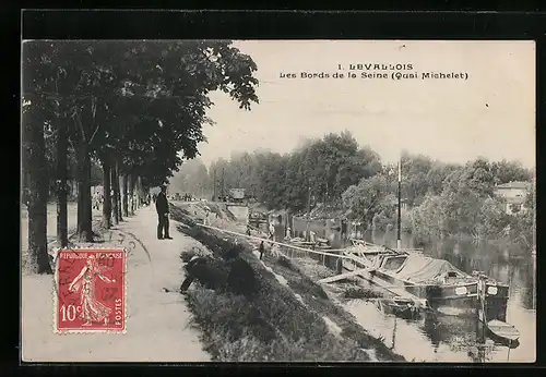 AK Levallois, Les Bords de la Seine (Quai Michelet)