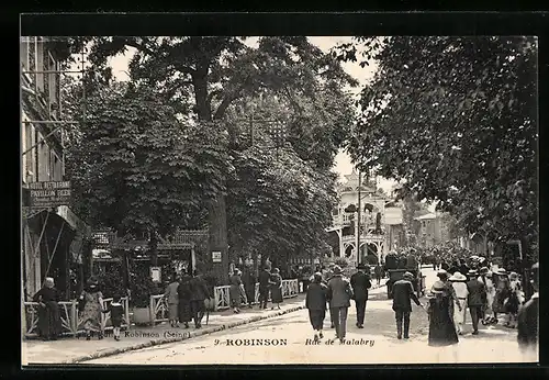 AK Robinson, Rue de Malabry mit Passanten