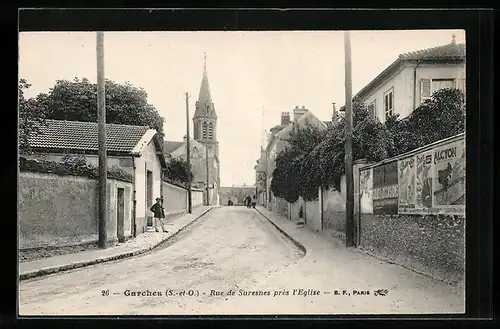 AK Garches, Rue de Suresnes près l`Eglise