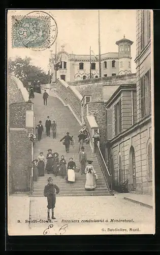 AK Saint-Cloud, Escaliers conduisant à Montretout