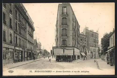 AK Bois-Colombes, Avenue Gambetta et rue des Aubèpines