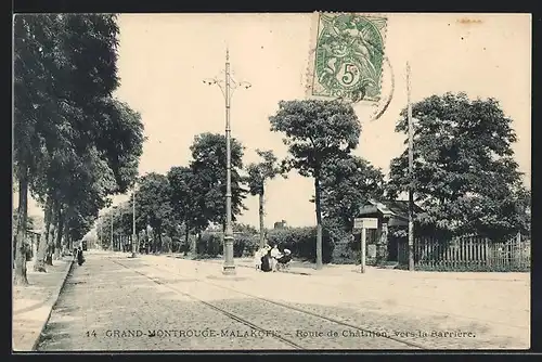 AK Grand-Montrouge-Malakoff, Route de Chatillon, vers la Barrière