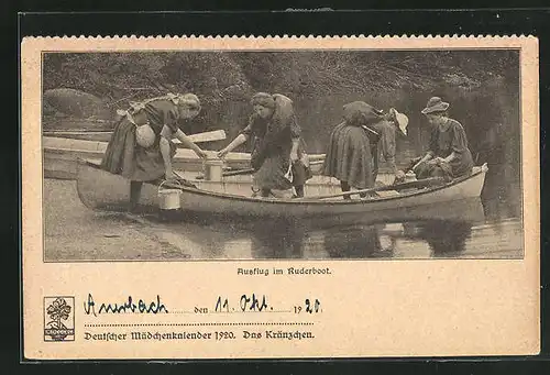 AK Auerbach, Ausflug von Frauen im Ruderboot