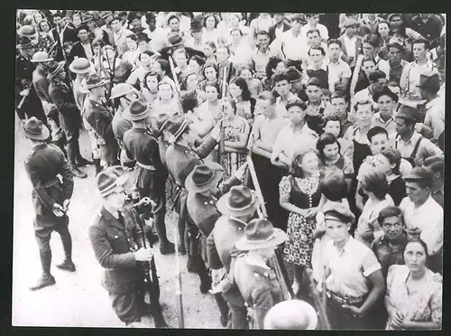 Fotografie Ansicht Kentucky, Streik der Kohlenarbeiter, Nationalgarde hat Streikende ausgesperrt 1939