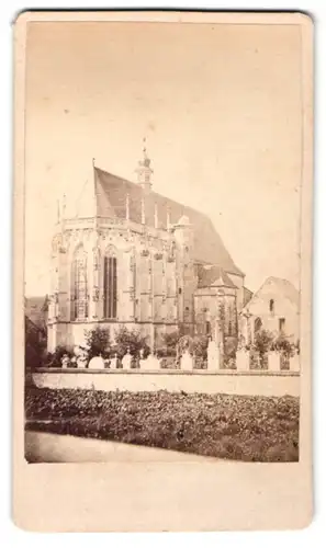 Fotografie Eduard Schmidt, Würzburg, Ansicht Würzburg, Kirche mit Friedhof