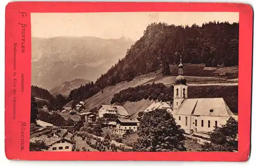 Fotografie G. Stuffler, München, Ansicht Ramsau, Partie an der Kirche