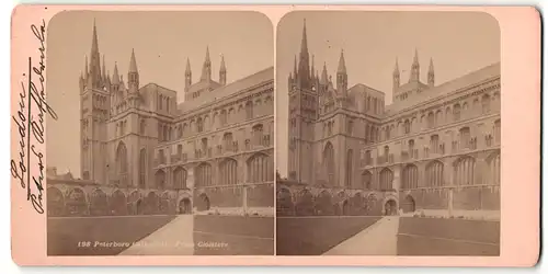 Stereo-Fotografie Fotograf unbekannt, Ansicht Peterborough, Cathedral from Cloisters