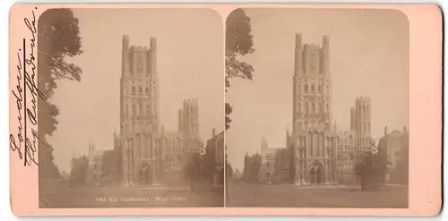 Stereo-Fotografie Fotograf unbekannt, Ansicht Ely, Cathedral West Front