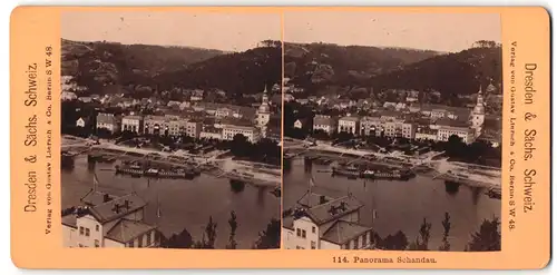 Stereo-Fotografie Gustav Liersch, Berlin, Ansicht Bad Schandau, Panorama