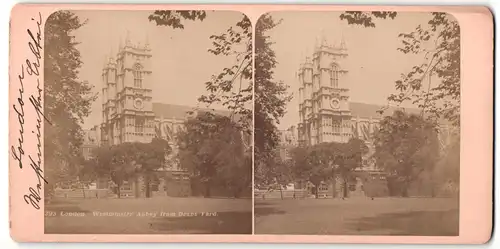 Stereo-Fotografie Fotograf unbekannt, Ansicht London, Westminster Abbey from Deans Yard