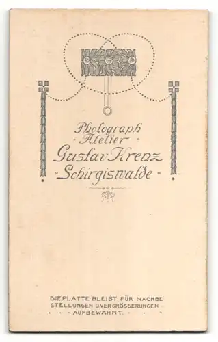Fotografie Gustav Krenz, Schirgiswalde, Portrait bürgerliche Dame in zeitgenössischer Kleidung