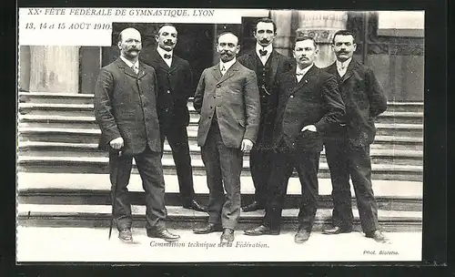 AK Lyon, XXe Fête Fédérale de Gymnastique 1910, Commission technique de la Fédération