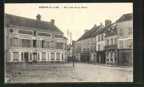 AK Rebais, Un coin de la Place, L`Hotel du Sauvage