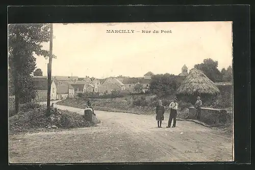 AK Marcilly, Rue du Pont, Strassenpartie