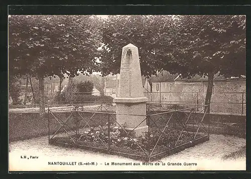 AK Nantouillet, Le Monument aux Morts de la Grande Guerre