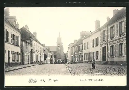 AK Nangis, Rue de l`Hôtel-de-Ville, Strassenpartie