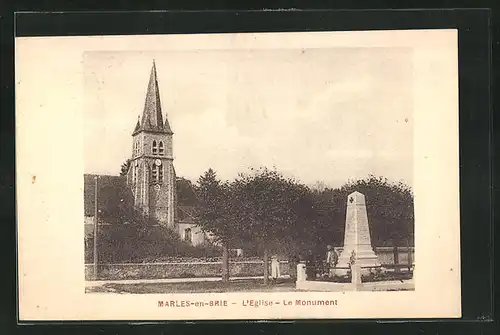 AK Marles-en-Brie, L'Eglise, Le Monument