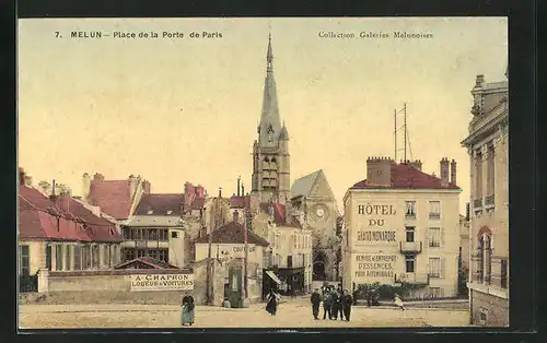 AK Melun, Place de la Porte de Paris, Hotel